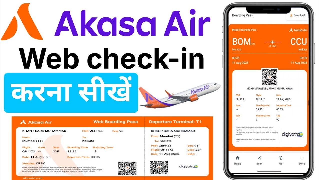 Akasa Air Web Check In Kaise Kare I Akasa air boring pass kaise karna hai