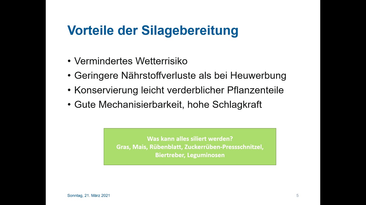 Grünlandlehre: Silage-Bereitung