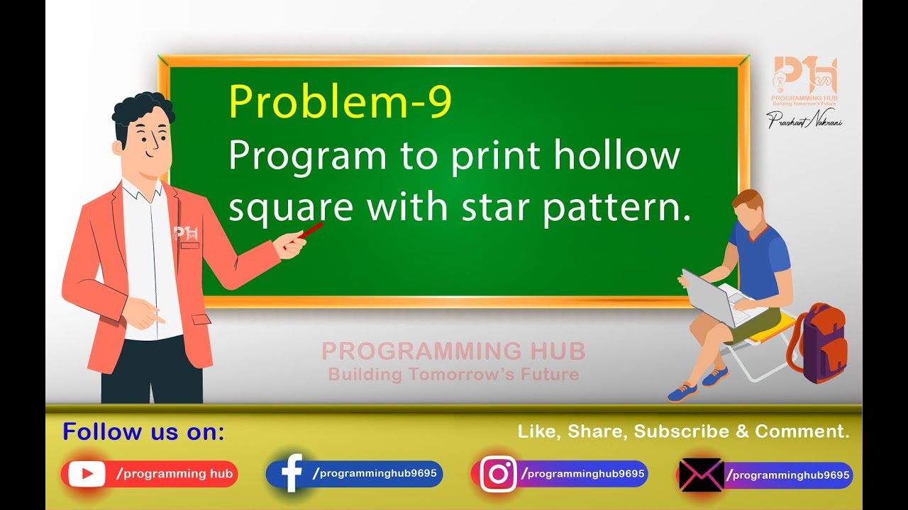 Program to print hollow square with star pattern.