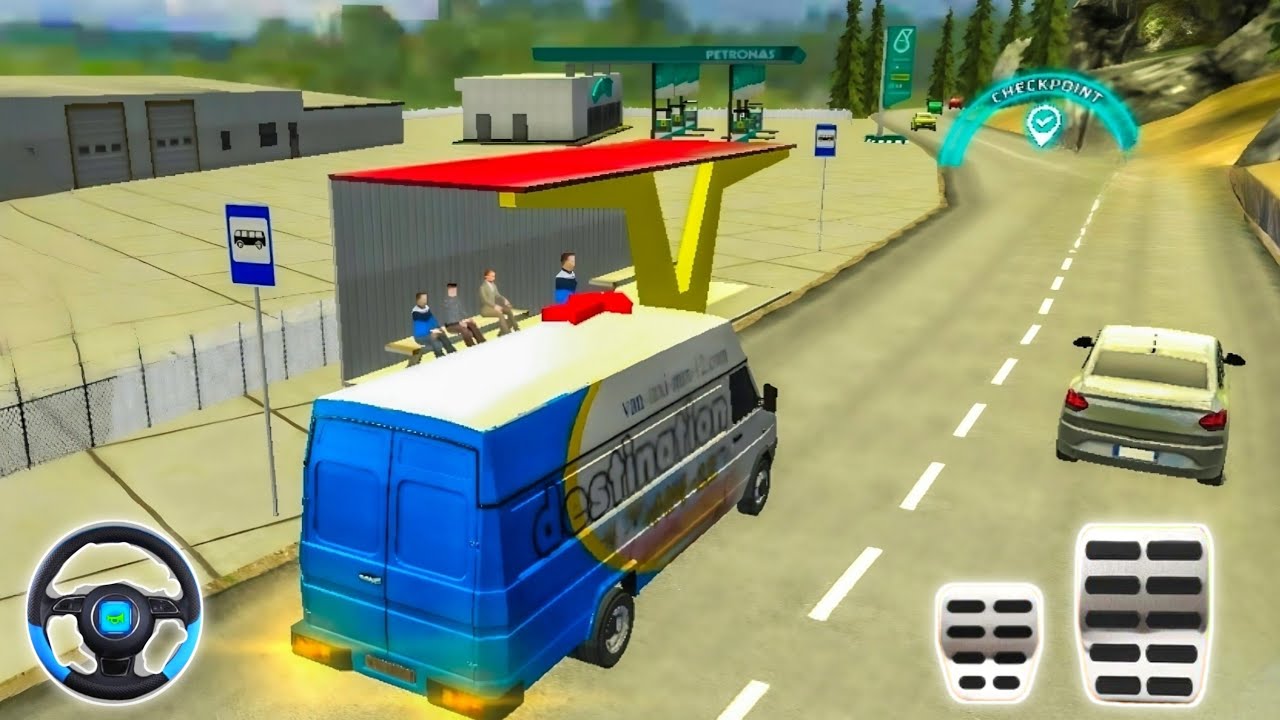 Offroad Van Taxi Gameplay #2 | Hill Road Passenger Pickup Driving Mission