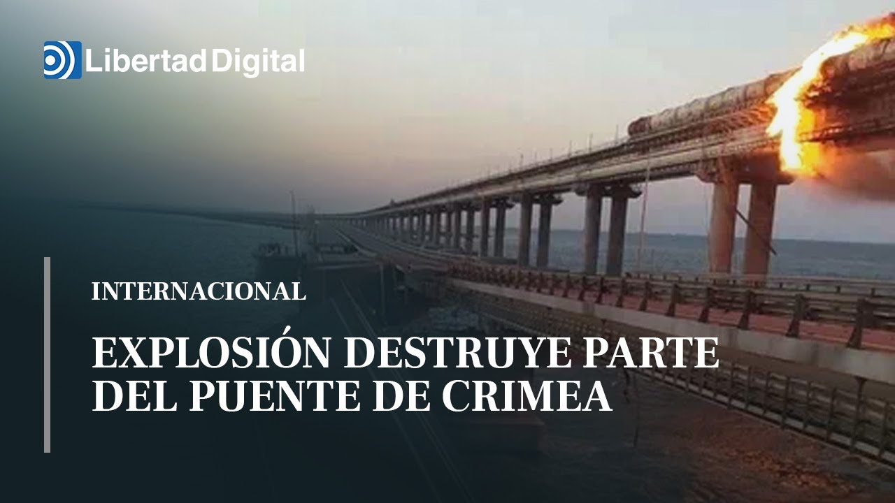 Golpe a Rusia: una enorme explosión destruye parte del puente de Crimea