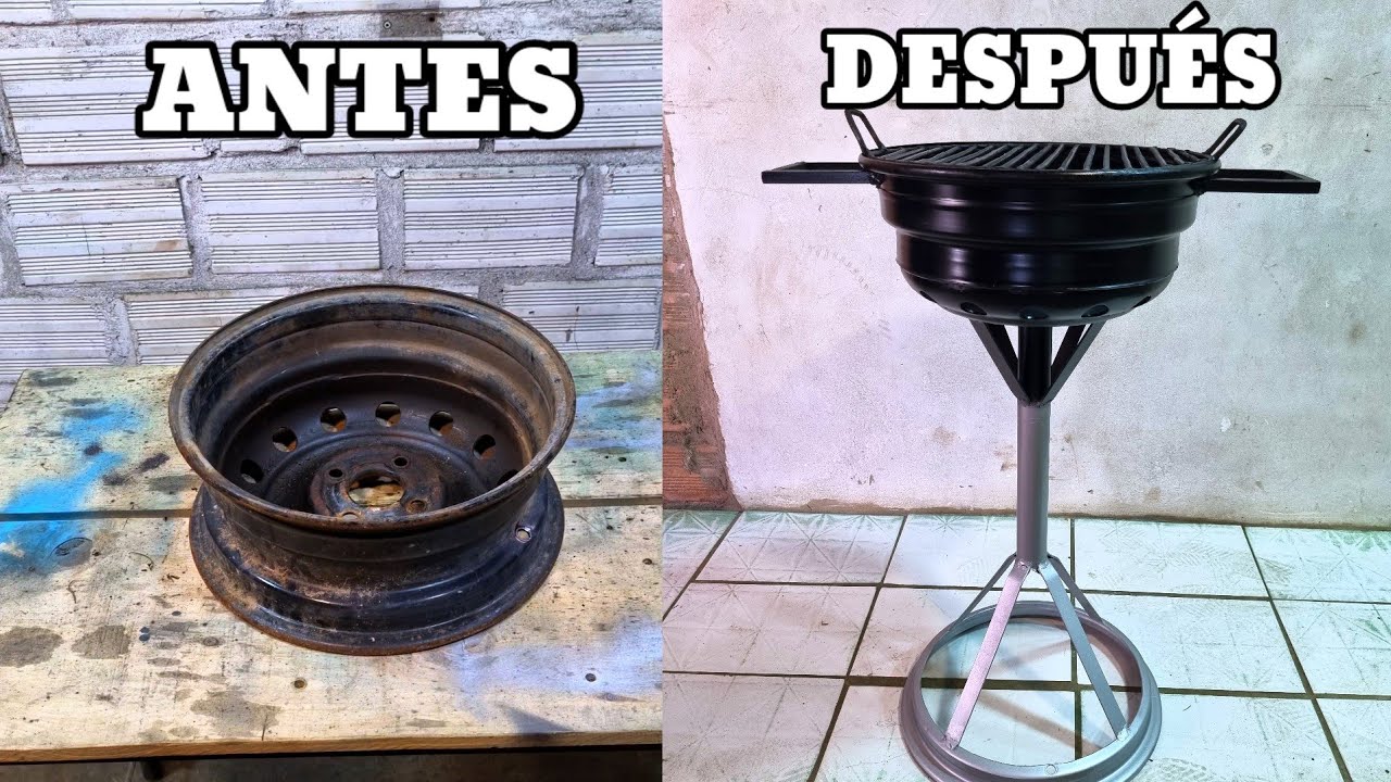 ANAFRE O ASADOR CON RIN DE CARRO/haciéndolo fácil
