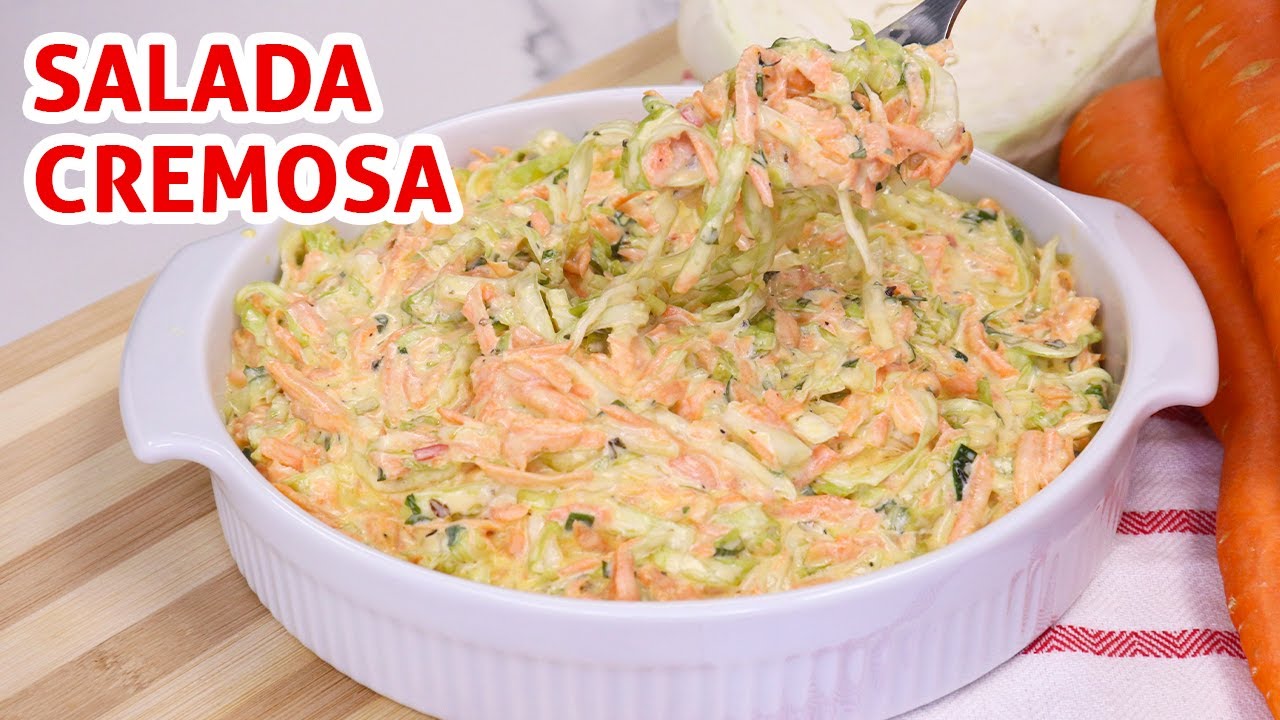 SALADA DE REPOLHO CREMOSO COM MAIONESE E CREME DE LEITE | Receita