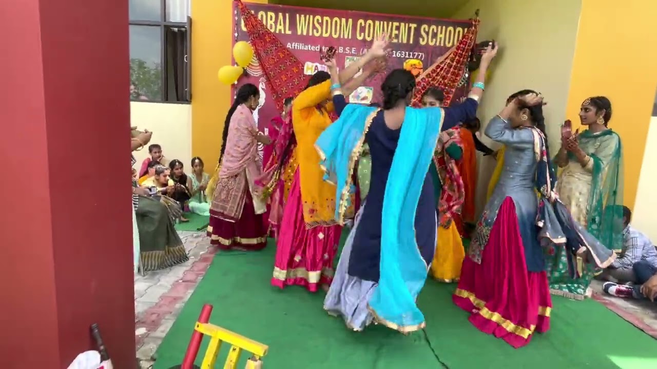 Gidha performance Global wisdom Convent school at Teej Clelebration
