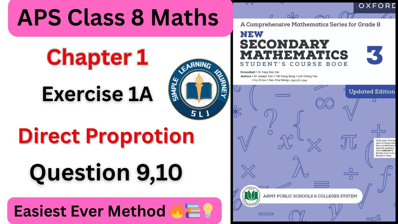 Exercise 1A Q9 & Q10 Fully Solved | Direct Proportion Made Easy  | Class 8 APS Maths