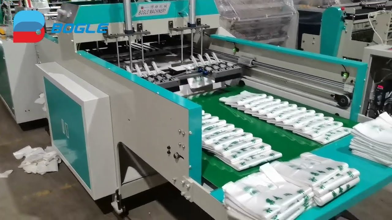 600-700Pcs/min Super High Speed Polythene PE Plastic Shopping T-shirt Bag Making Machine