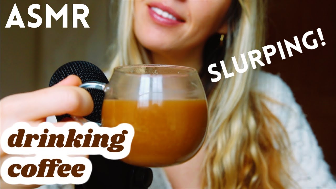ASMR Drinking A COFFEE... SLURPING! GULPING! 마시는 커피 후루룩 꿀꺽 꿀꺽