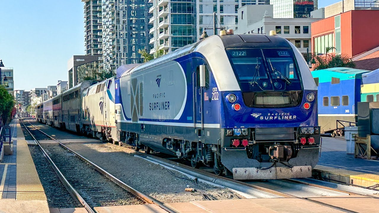 Awesome Rush Hour Amtrak, Coaster, and BNSF Trains in San Diego, CA on the 4th of July