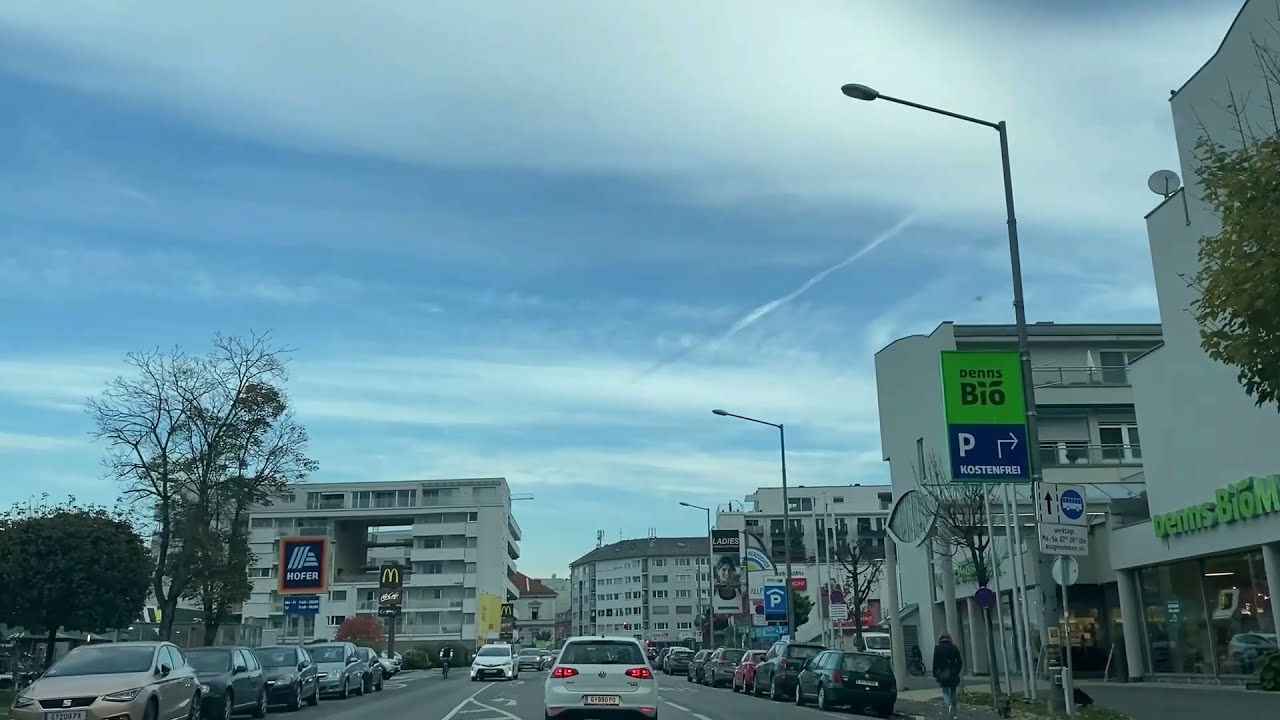 Drive through Graz part 2 (St. Peter Hauptstraße), video for relaxing