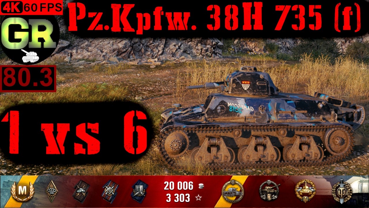 80_World of Tanks Pz.Kpfw. 38H 735 (f) WoT Replay - 10 Kills 1.1K DMG(Patch 1.4.0)