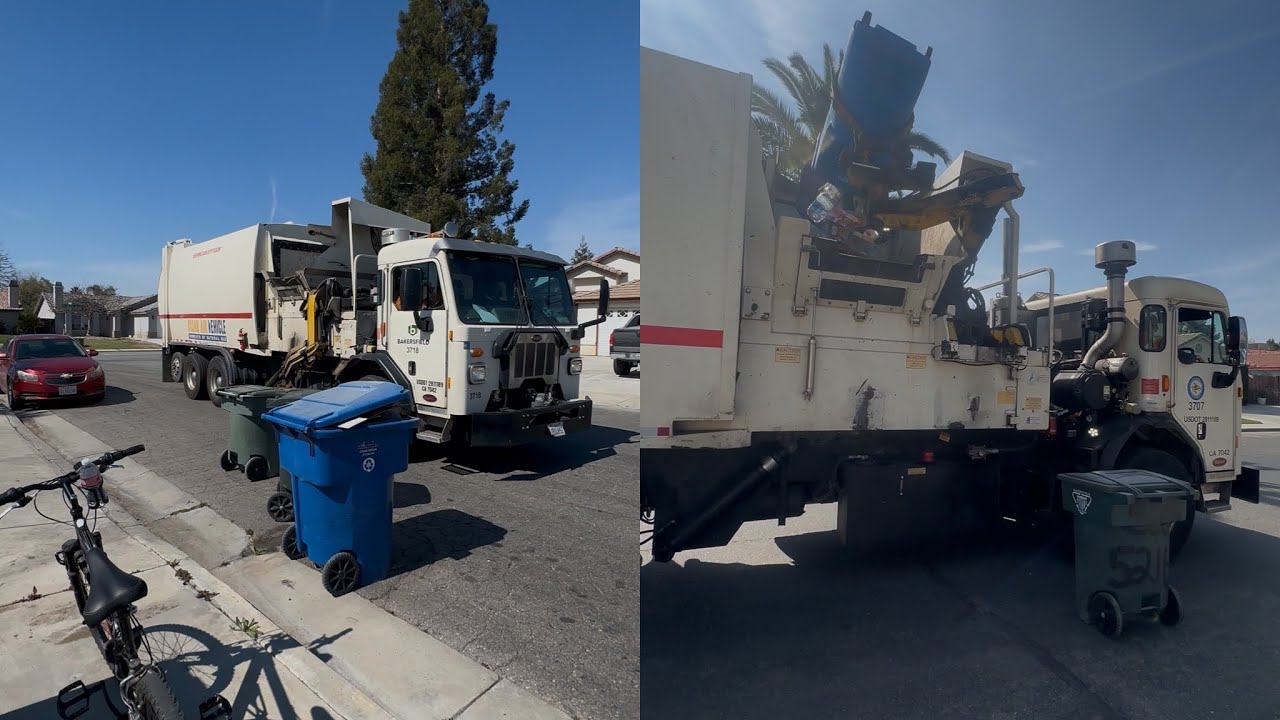 3718 3707 Peterbilts 520 on recycling ♻️ #recycling #garbagetruck #peterbilttruck #trucking #work