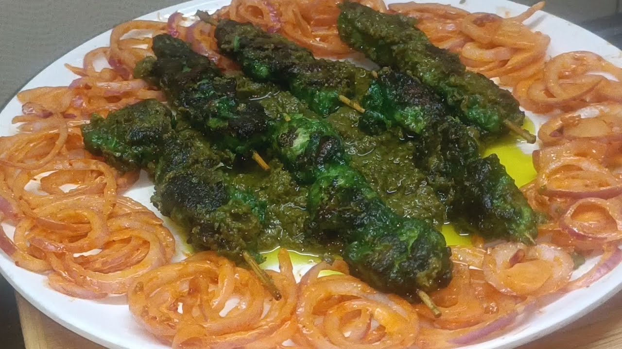 Authentic style m Chicken haryali seekh boti kababa masala recipe   |. Green chicken seekh tikka mas