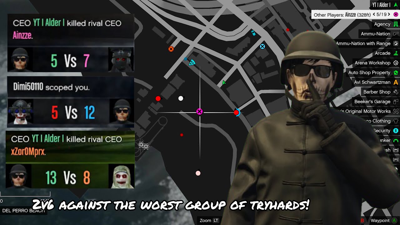 2 VS 6 AGAINST WORST GROUP OF TRYHARDS EVER! (GTA ONLINE)
