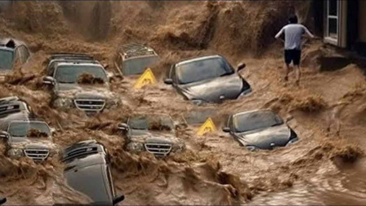 Los Angeles under water, Mud floods caught on camera, sweeping through cities