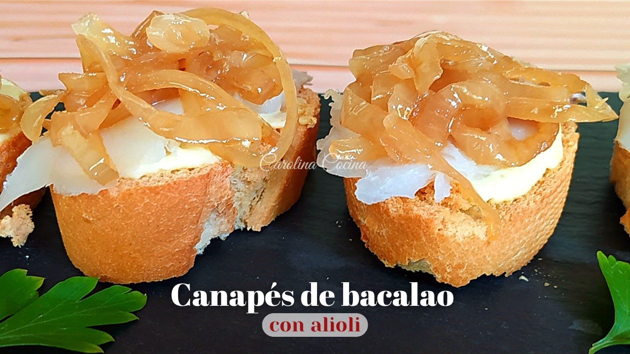 CANAPÉS de BACALAO ahumado y ALIOLI a mi manera😋