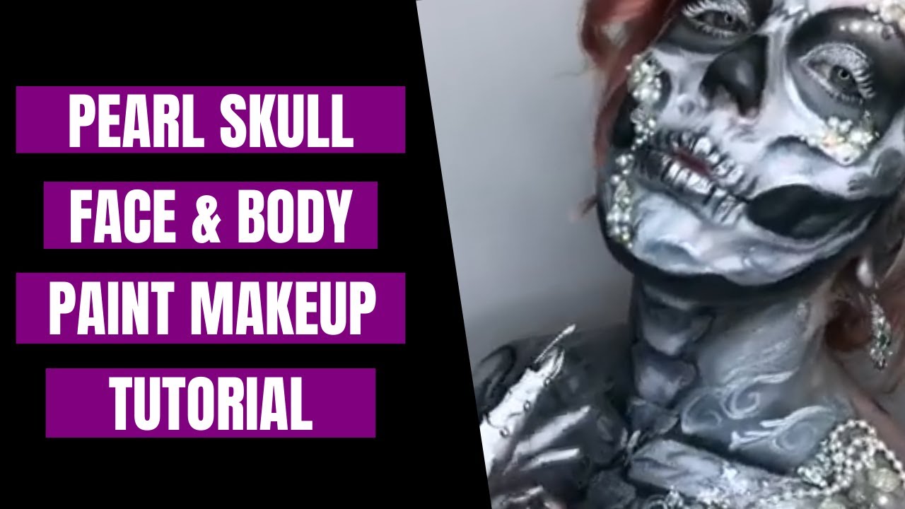 Pearl Skull Face & Body Paint Makeup Tutorial