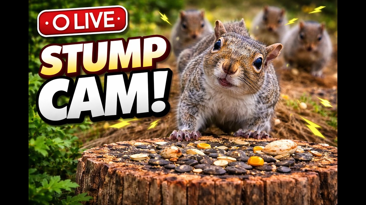 5 Squirrels Fighting Over One Peanut 🐿️ LIVE Wildlife Cam Moment