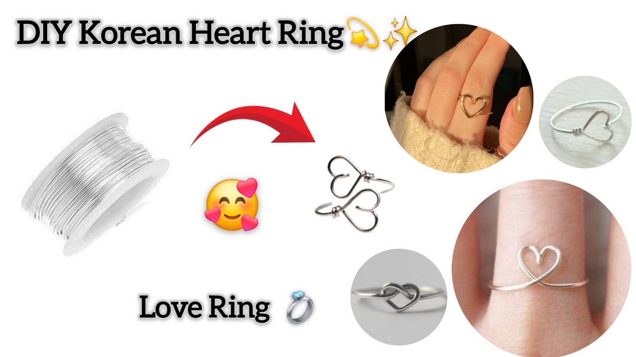 How to Make a DIY Korean Heart Wire Ring | Handmade Love Ring Tutorial | How To Make Ring  At Home