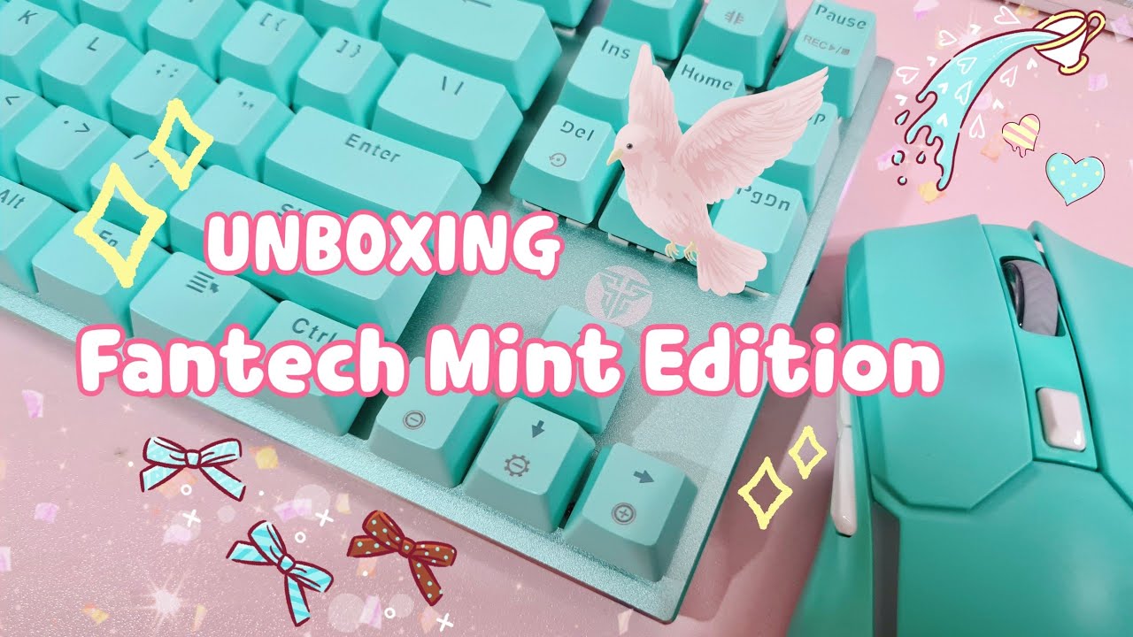 Unboxing Fantech Mint Edition MAXFIT87 Keyboard & Venom II WGC2 Wireless Gaming Mouse (Indonesia)