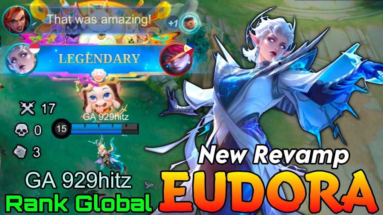 Overpowered?! Eudora New REVAMP Gameplay - Top Global Eudora by GA 929hitz - Mobile Legends 