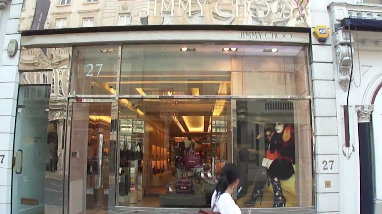 Standing outside Jimmy Choo store on New Bond Street, London, UK; 20th August 2012