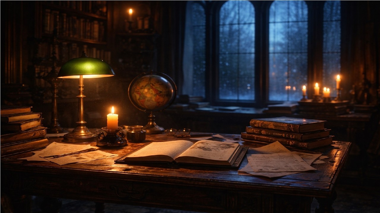 Cathedral of Quiet Pages | 1 Hour Dark Academia Study Ambience