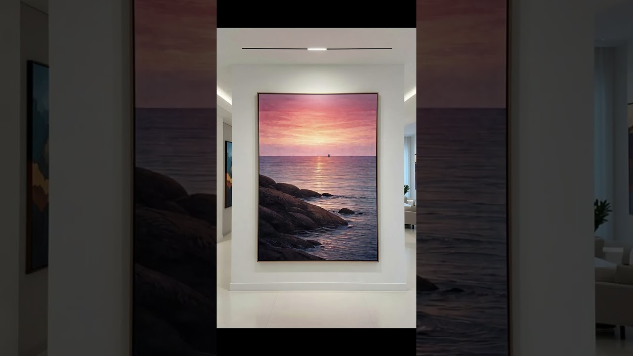Minimalist Coastal Wall Art Printable | Serene Seascape Sunset | Ocean Decor | Instant Download PNG