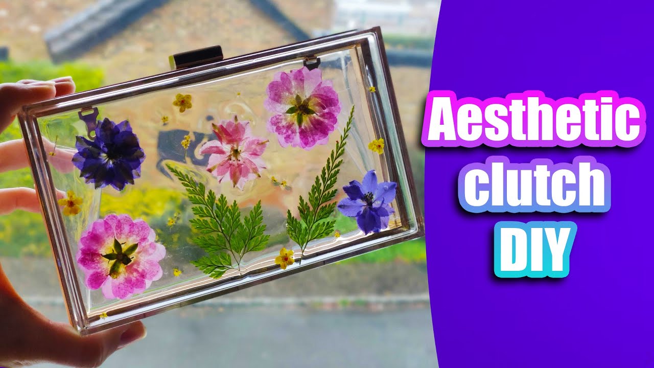 Dried flowers in resin Clutch bag diy