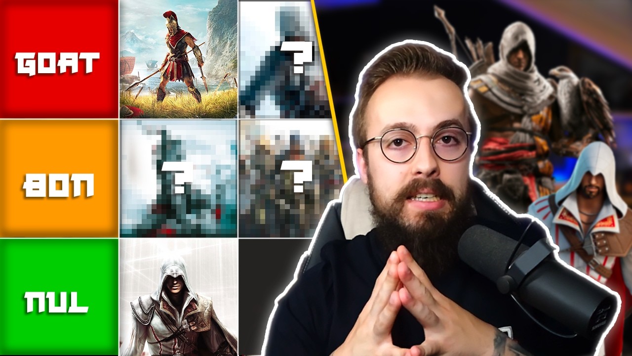 Du TRIOMPHE à l'ÉCHEC 🔥 TierList des Meilleurs et Pires Assassin's Creed (vous allez être surpris)