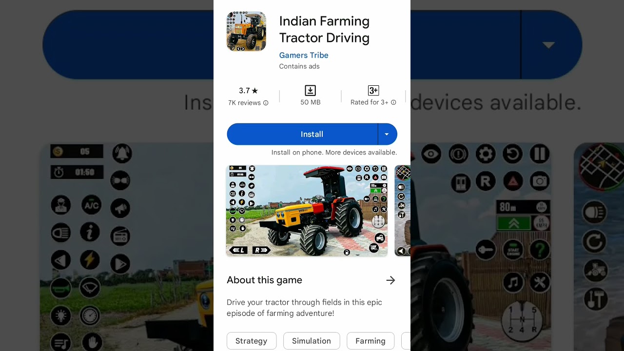 farming tractor 🚜 game download play store #shorts