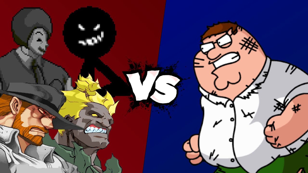 MUGEN Battle - Chuck Norris/Rare Akuma/Dark Donald/Marshall vs Peter Griffin
