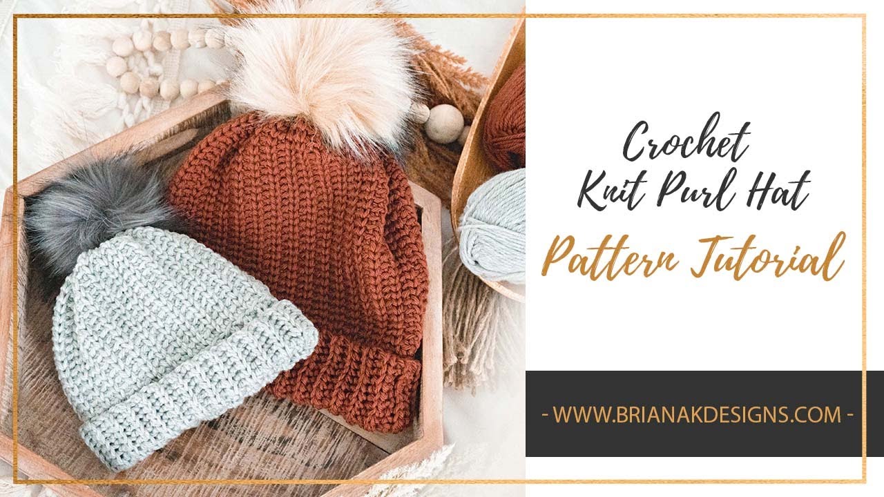 Crochet Knit Purl Hat Video Tutorial - Newborn Size