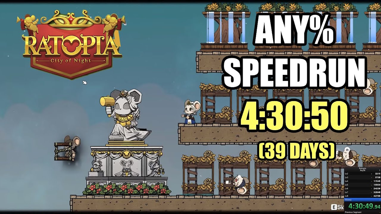 Ratopia Any% Victory Speedrun in 4:30:50 (39 Days)