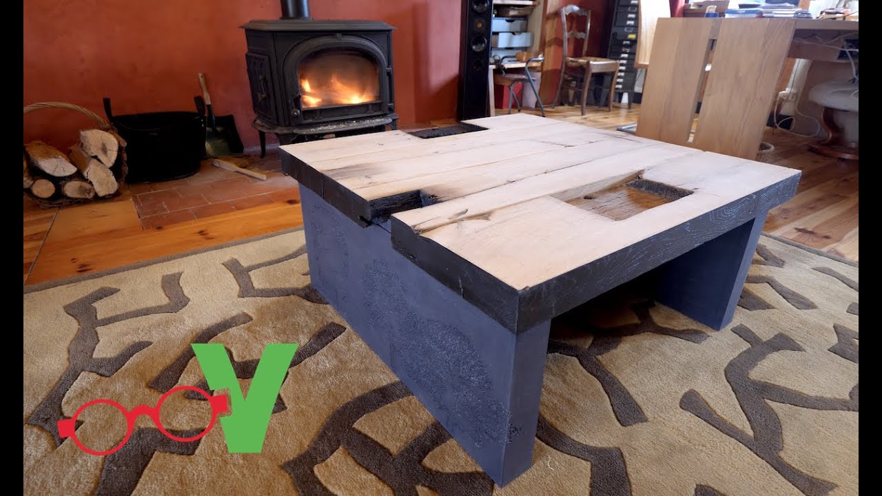 TABLE STYLE INDUSTRIEL EN CHÊNE avec ma CNC