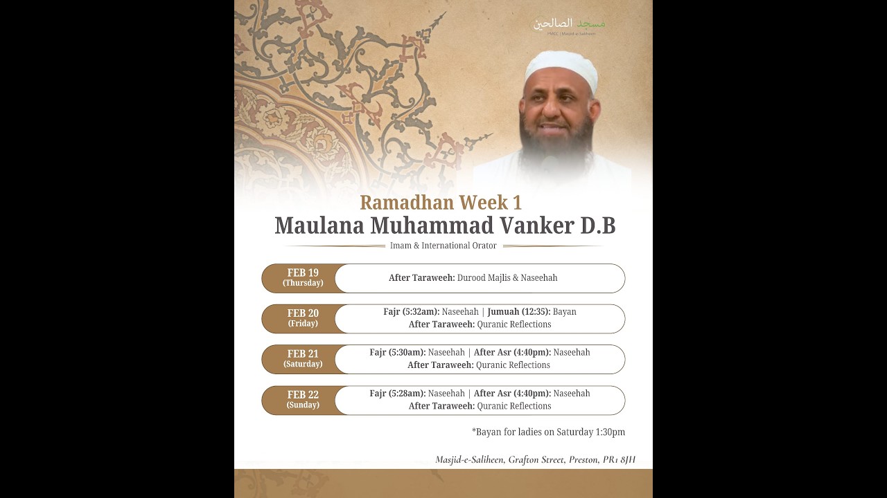 Maulana Mohammed Vanker - Post Fajr Reminder 20/2/26