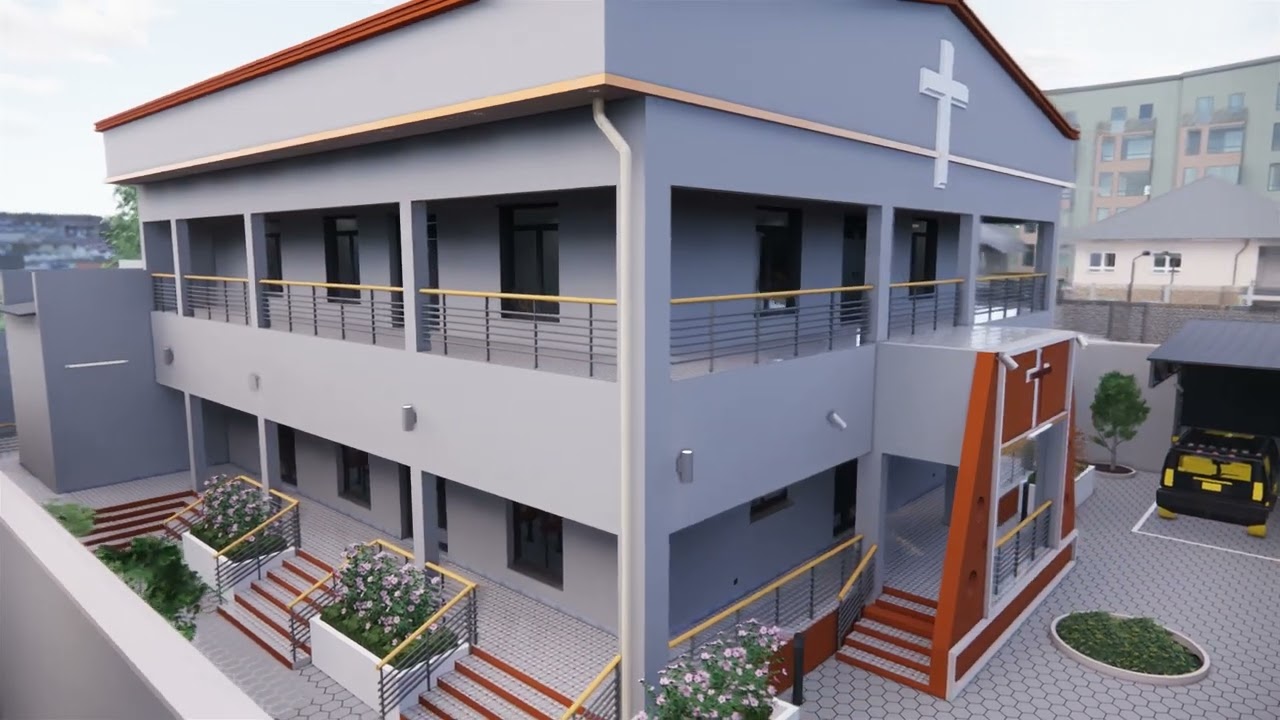 projet de construction d'une église  modélisation faite avec le logiciel Revit Architecture