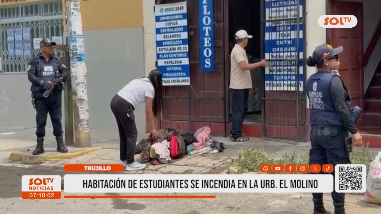 Trujillo: habitación de estudiantes se incendia en Urb. El Molino