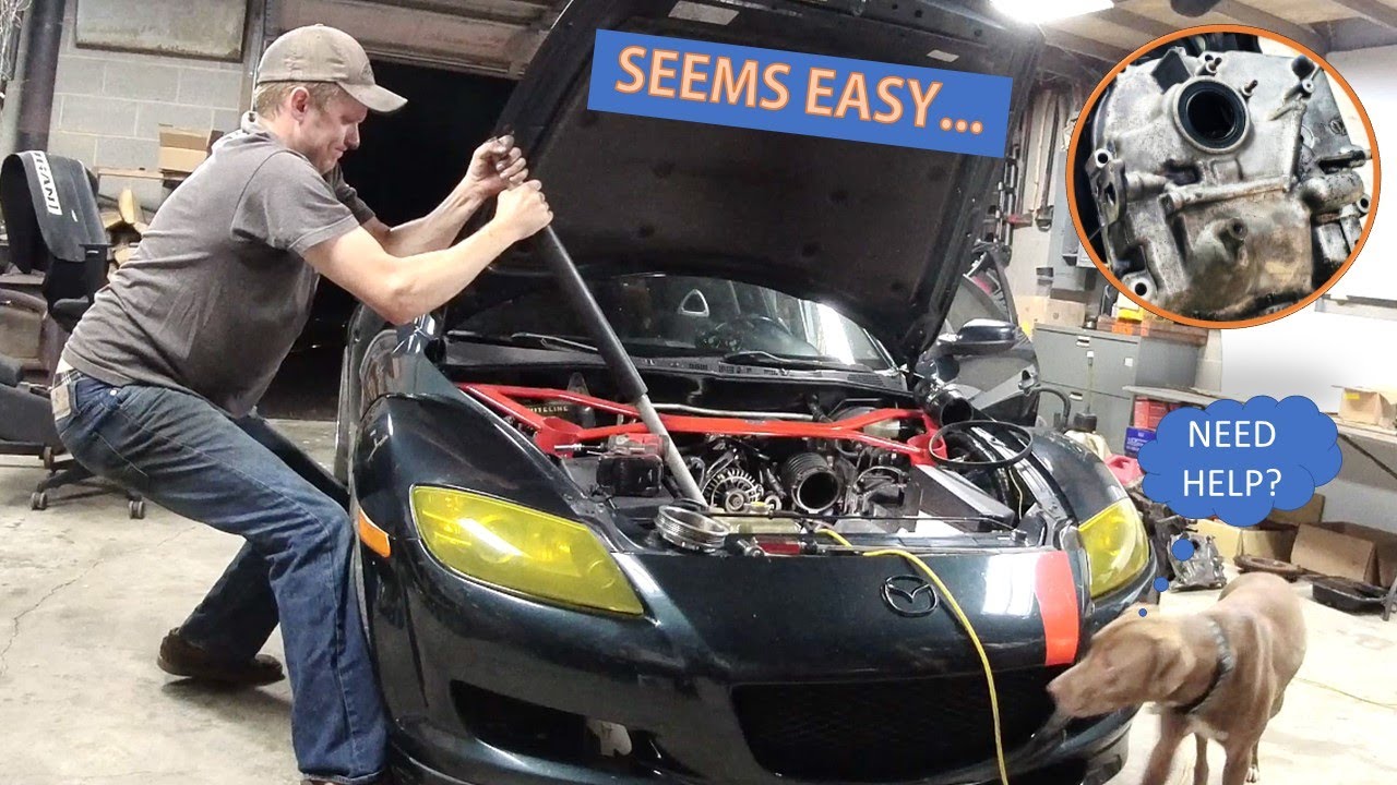 The RX8 Had a Huge Oil Leak! - DON'T MESS THIS UP! - 13b Front Main Seal Replacement in the ca