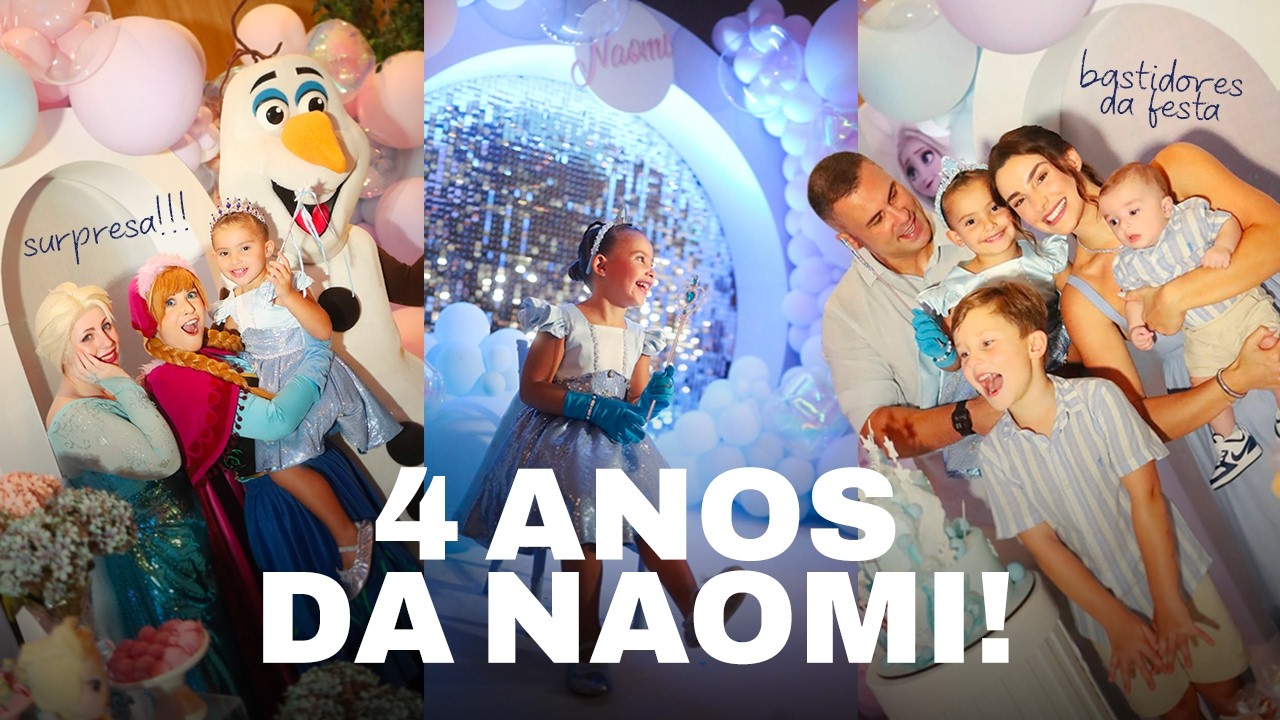 ANIVERSÁRIO DA NAOMI! Festa FROZEN com personagens + BASTIDORES da festa | Amanda Lunelli