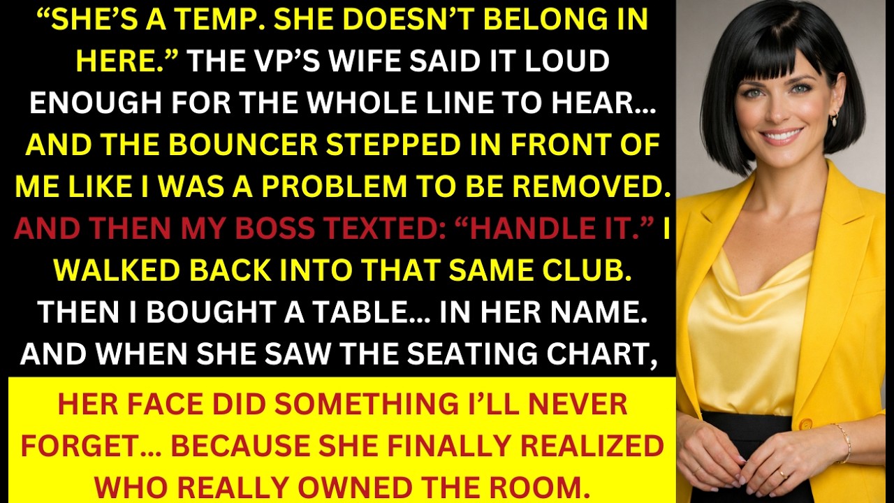 From Temp to Shareholder: The VP’s Wife Banned Me From the Club—So I Bought a Table in Her Name