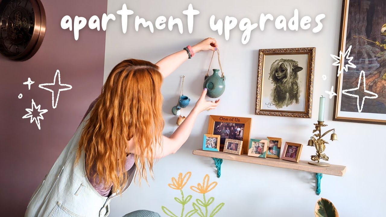 Cosy Apartment Makeover ❀ ~ little DIY upgrades, crafts, shelves, hanging pots & wall mounting a TV
