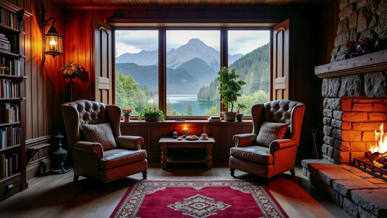 Cozy Celtic Scottish Library Ambience and Highlands Scenery for Relaxation and Sleep