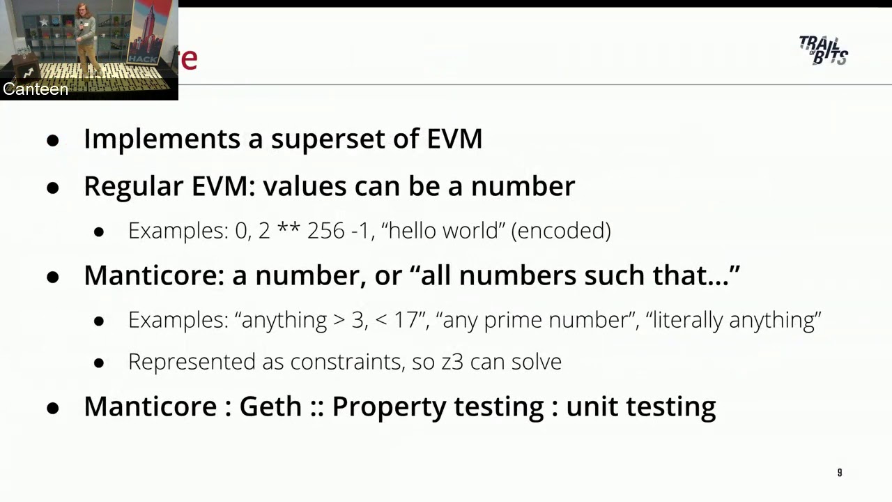 Property testing with Echidna and Manticore for secure smart contracts