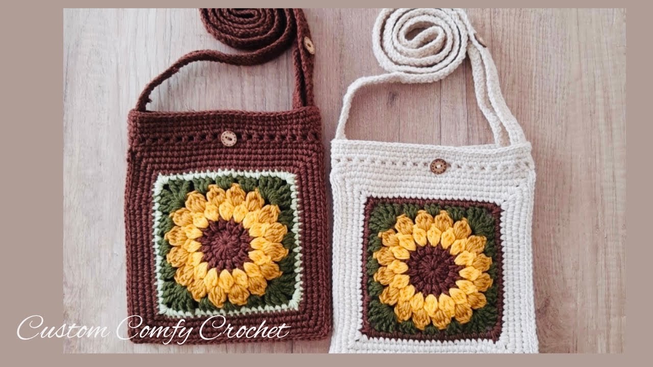 How To Crochet Super Easy Boho Sunflower Bag/Purse/Beginner Friendly