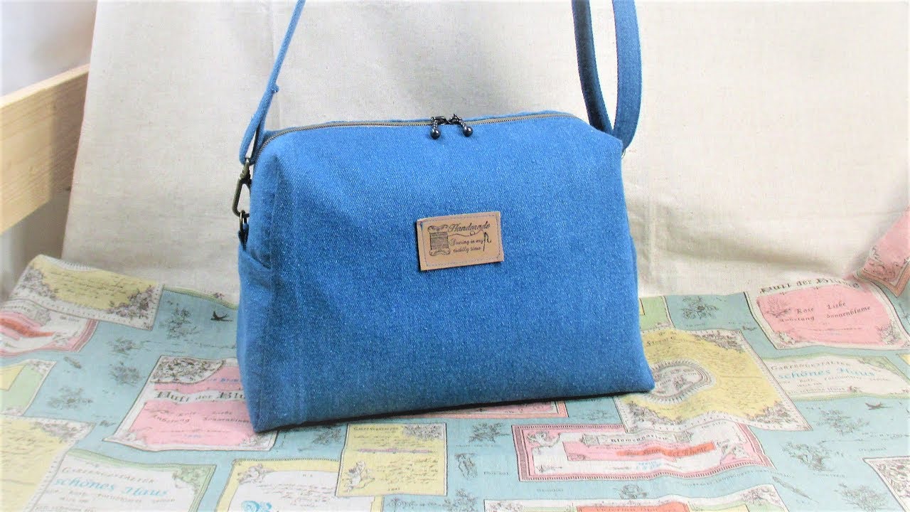ショルダーバッグ作り方　shoulder bag tutorial  型紙作り方
