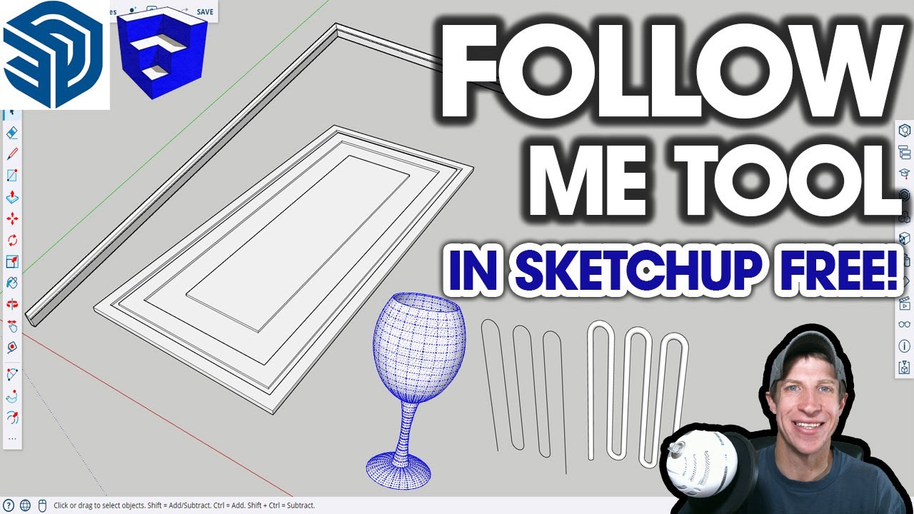 Использование инструмента «Следуй за мной» — БЕСПЛАТНАЯ основа SketchUp №1!