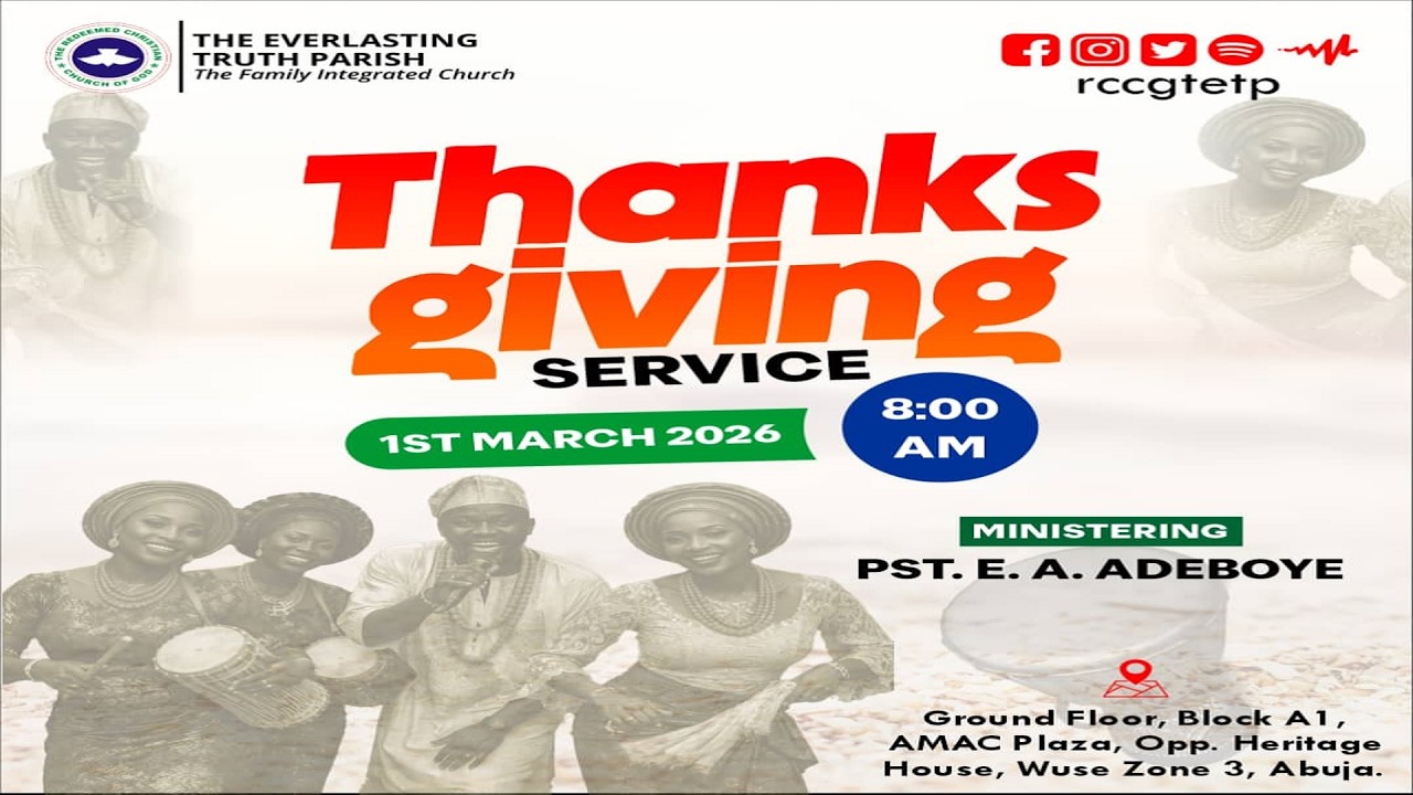 Thanksgiving Service | 1st March, 2026