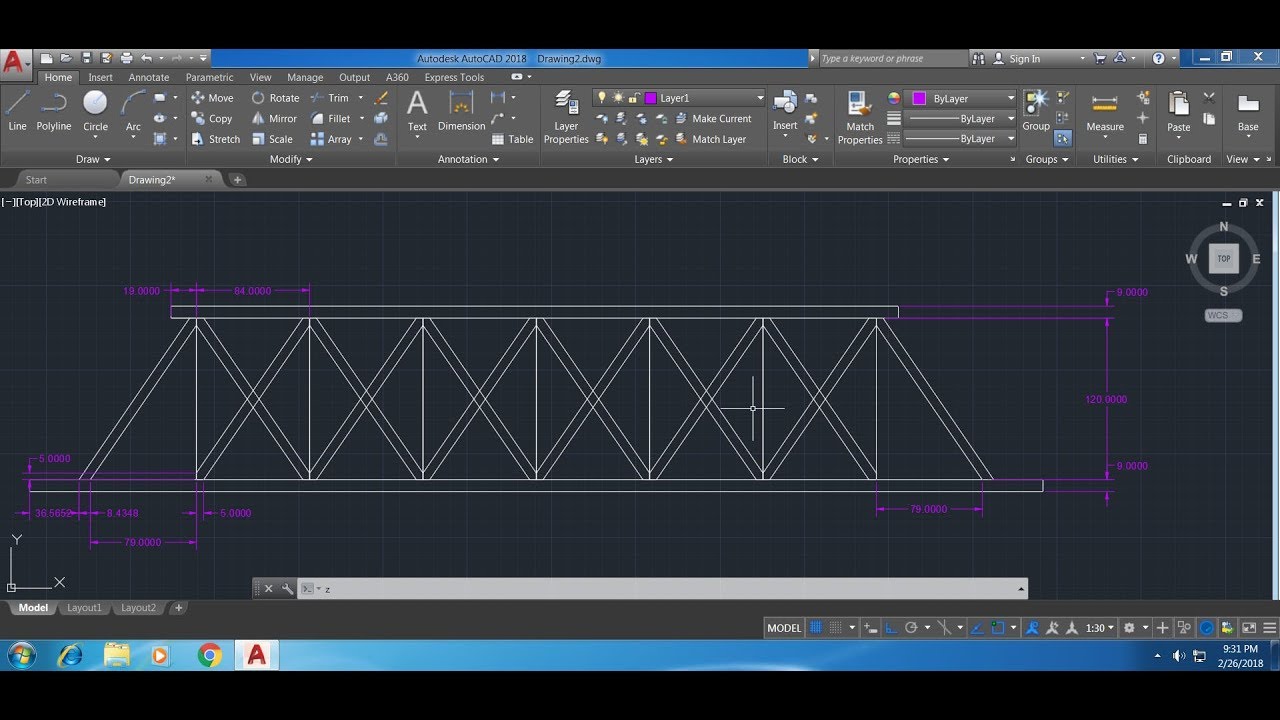 Como dibujar un puente en AutoCAD rápido y fácil