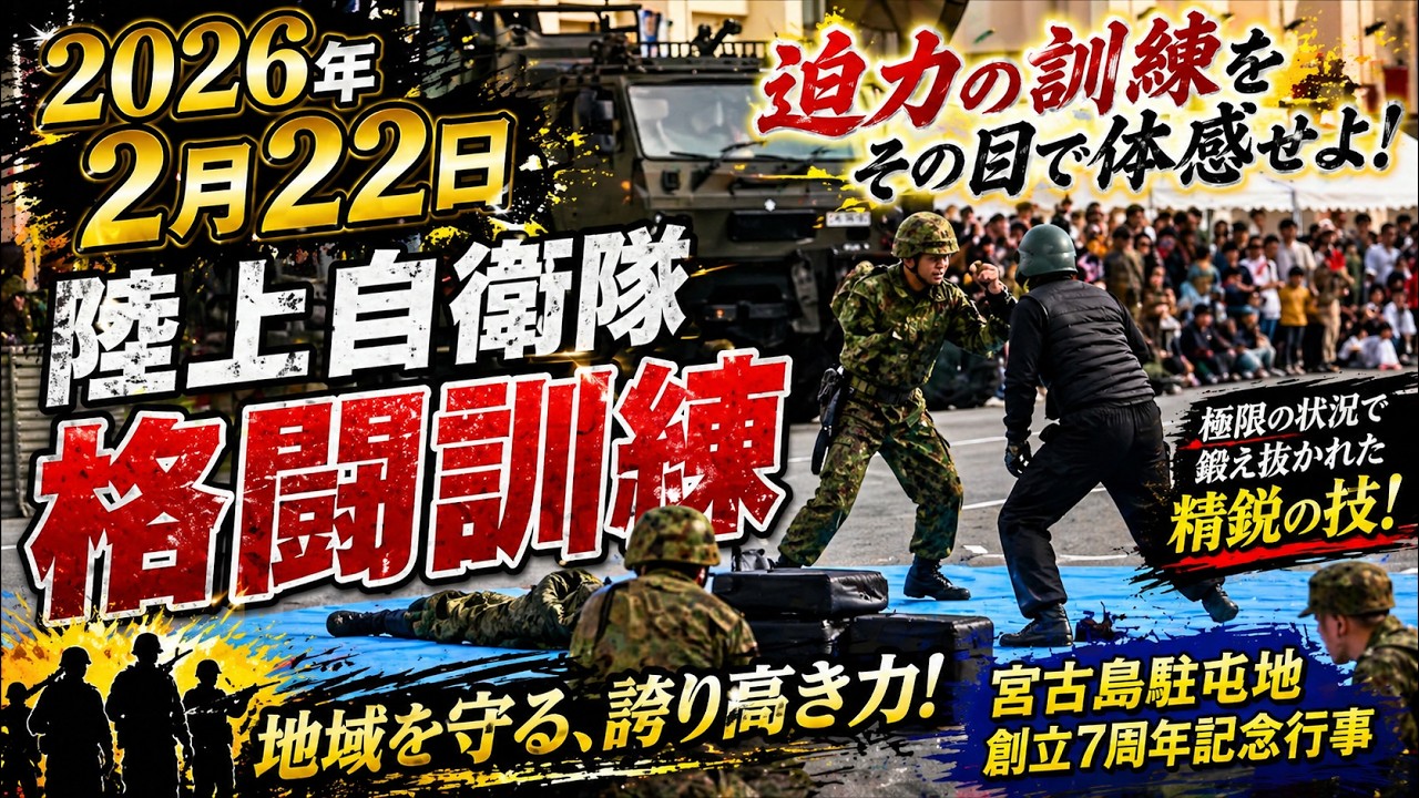 「格闘訓練」宮古島駐屯地：2026年2月22日 駐屯地創立7周年記念行事～人のため～飛躍【陸上自衛隊 宮古島駐屯地】7th CAMP MIYAKOJIMA FESTIVAL