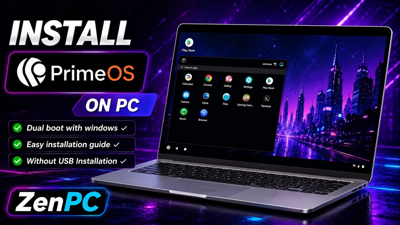PrimeOS Installation Guide 2026 ✅ Dual Boot with Windows Without USB